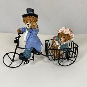 Vintage Grandpa and Grandma riding on bicycle